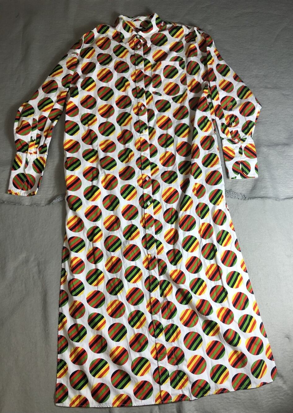 Christoper John Rogers x J.Crew Étienne Shirt Dress M Geometric Dot Retro 70s